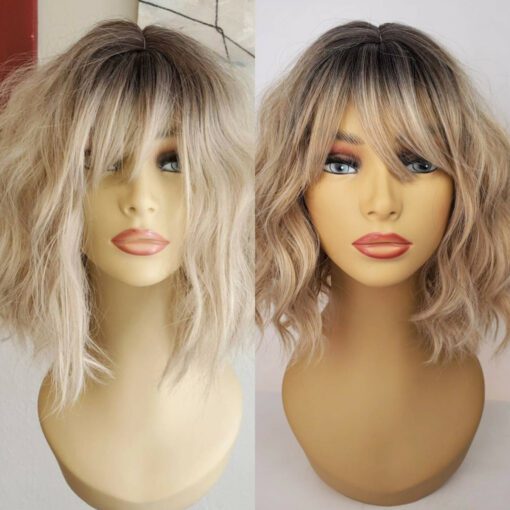 wavy bob with side bangs-blonde wavy1