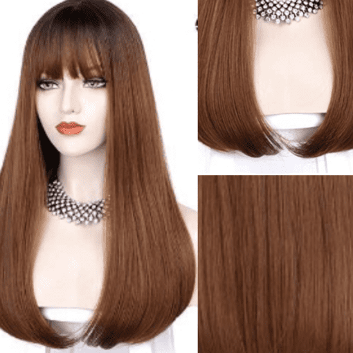 wispy bangs straight hair brown-long(2)