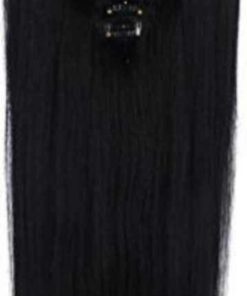 100 human Hair extension clip ins Black Long straight4 1