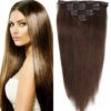 20 Inch clip in Hair extension Brown Long Straight1