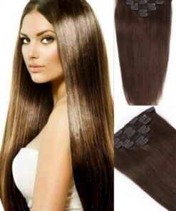 20 Inch clip in Hair extension Brown Long Straight2