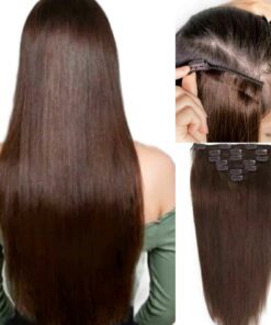20 Inch clip in Hair extension Brown Long Straight3