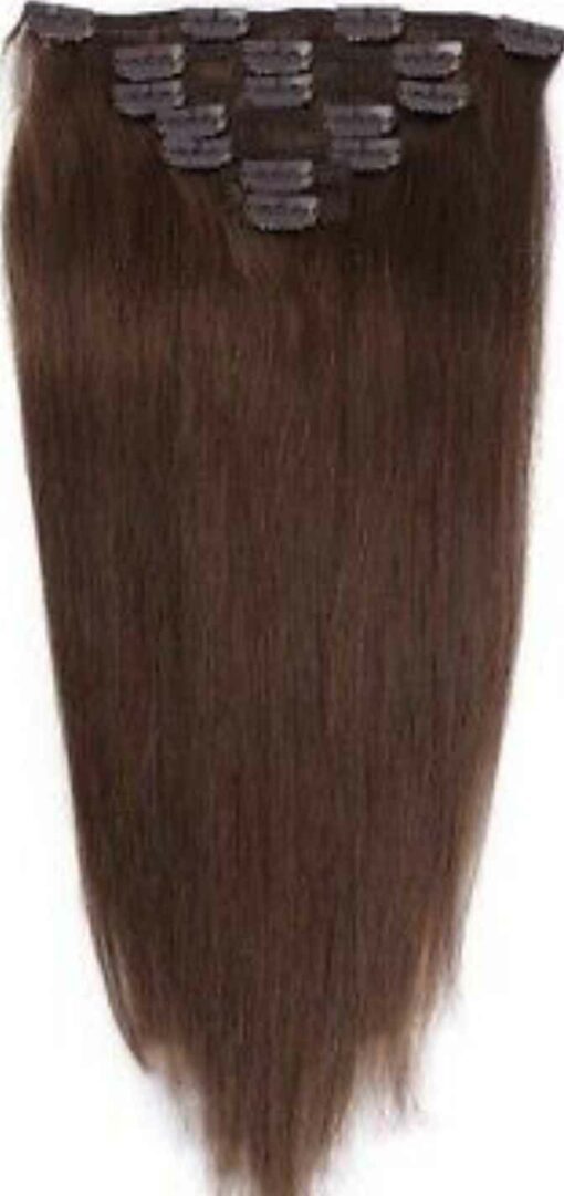20 Inch clip in Hair extension Brown Long Straight4