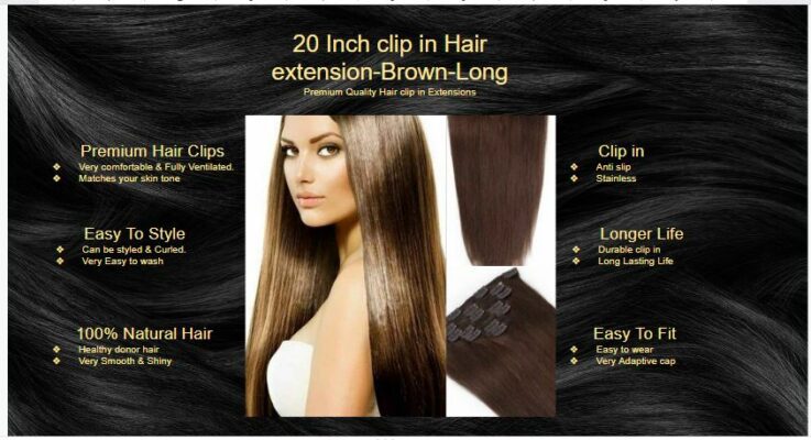 20 Inch clip in Hair extension Brown Long Straight5