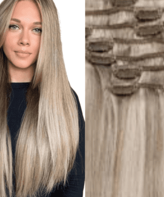 Blonde clip in Hair extension-Long straight 1