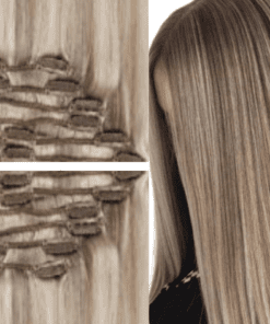 Blonde clip in Hair extension Long straight 2