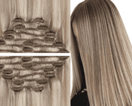 Blonde clip in Hair extension Long straight 2