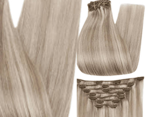 Blonde clip in Hair extension Long straight 3