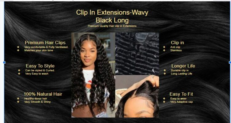 Clip In Extensions Wavy Black Long5 Clip In Extensions Wavy Black Long5