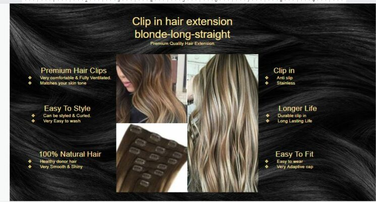 Clip in hair extension blonde long straight5