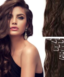 bellami clip in hair extension long wavy brown 2