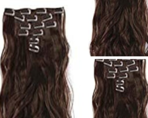 bellami clip in hair extension long wavy brown 3
