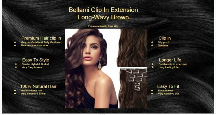 bellami clip in hair extension long wavy brown 5