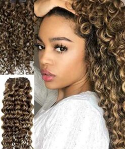blonde curly clip in hair extension3