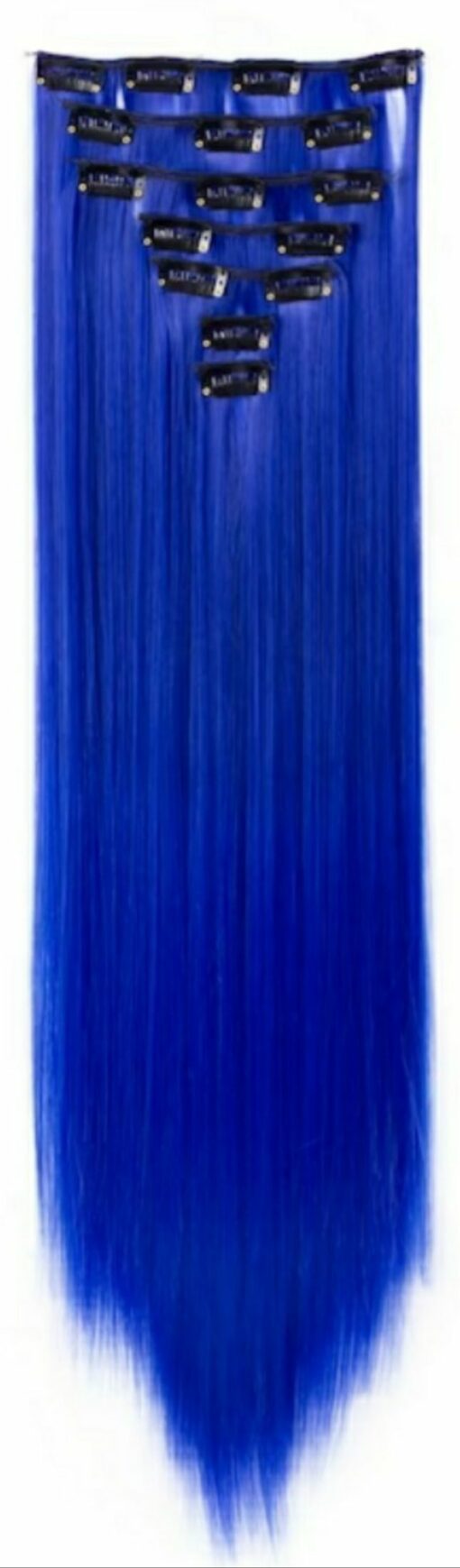 blue clip in hair extensions-Long Straight(4)