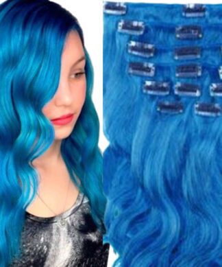 blue hair in extension-long body wave 1