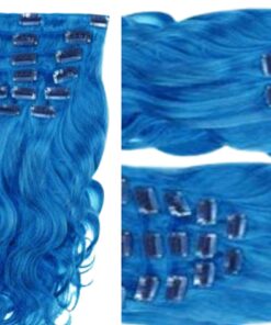 blue hair in extension long body wave 3