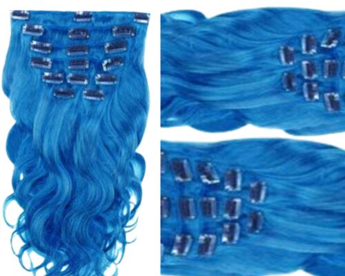 blue hair in extension-long body wave 3