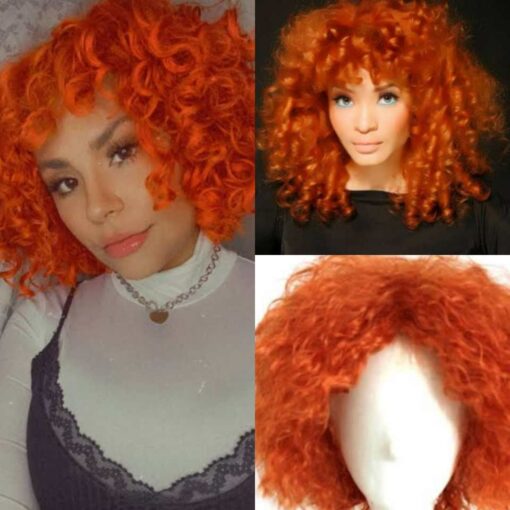 clip in extensions for short hair orange curly3