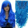 clip in hair extension for thin hair blue wavy 1