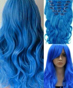 clip in hair extensions for thin hair blue wavy2