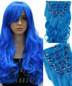clip in hair extensions for thin hair blue wavy3