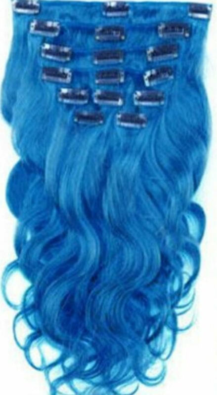 clip in hair extensions for thin hair-blue wavy(4)