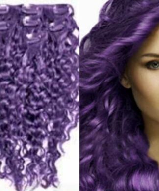 clip in hair extensions-purple long curly (1)
