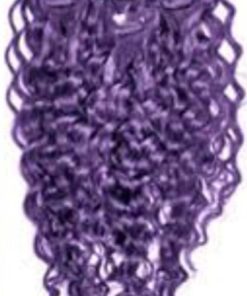 clip in hair extensions purple long curly4