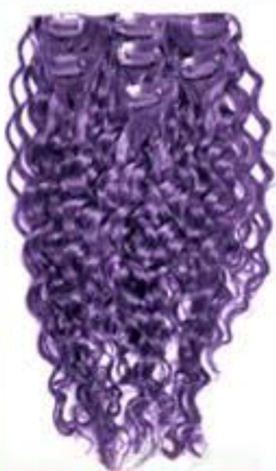 clip in hair extensions purple long curly4