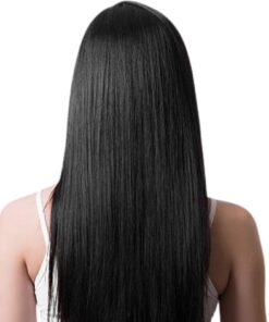 clip in natural human hair extension long black straight 4