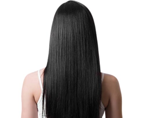 clip in natural human hair extension long black straight 4