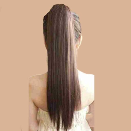 clip in ponytail extension-brown straight4