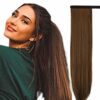 clip in ponytail extension long brown 1