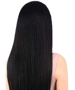 halo clip in hair extension black long straight 4