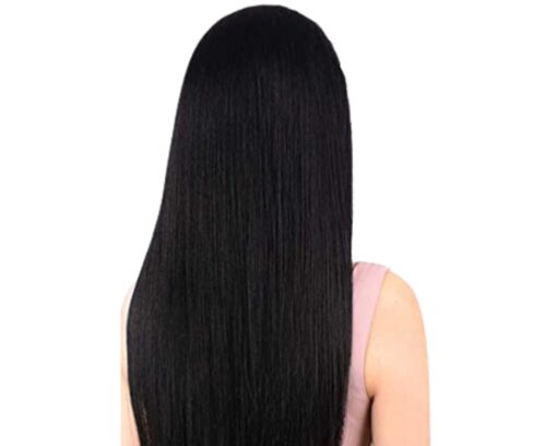 halo clip in hair extension black long straight 4