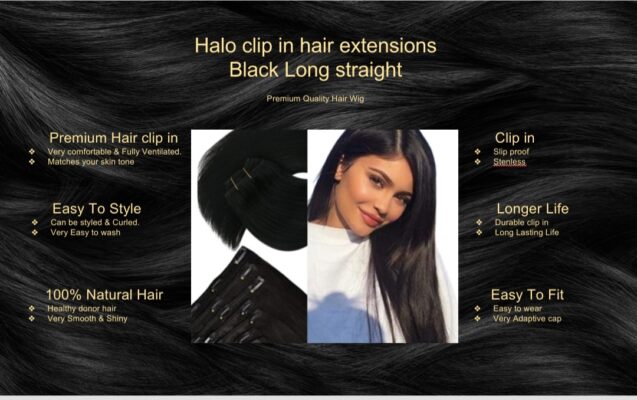 halo clip in hair extension black long straight5 halo clip in hair extension black long straight5