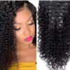 kinky curly clip in hair extension black 1