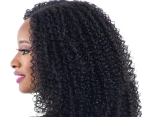 kinky curly clip in hair extension-black 4