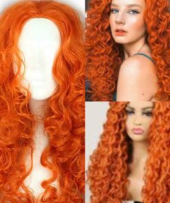 long clip in hair extensions orange curly3