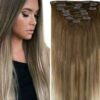 ombre clip in hair extensions long straight1