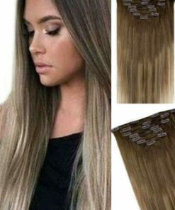 ombre clip in hair extensions long straight3
