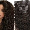 remy clip in hair extension curly long 1