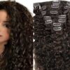remy clip in hair extension curly long 1