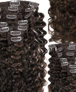 remy clip in hair extension curly long 3