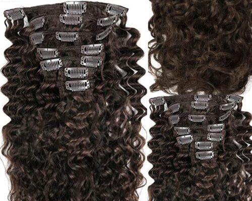 remy clip in hair extension-curly-long 3