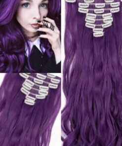 remy hair extensions clip in purple long wavy2