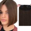 short clip in hair extension brown straight 1