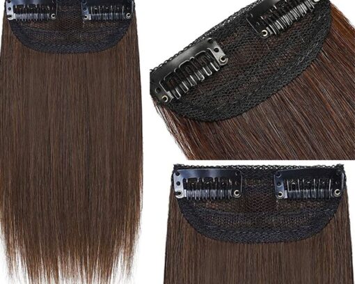 short clip in hair extension brown straight 3
