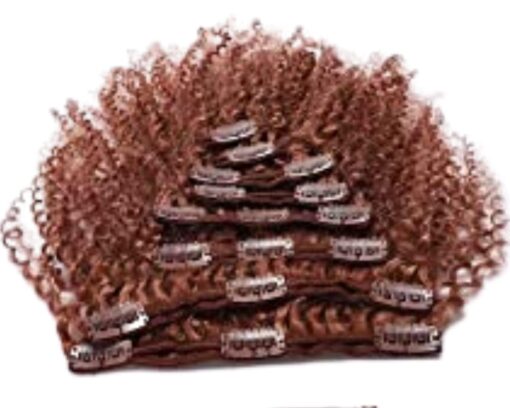 short clip in hair extension curly brown 4
